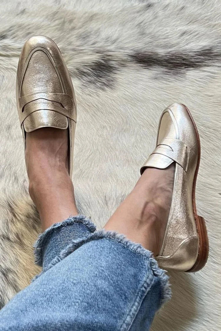 Elsa | Damer Klassiska Metalliska Loafers för Moderna Outfits