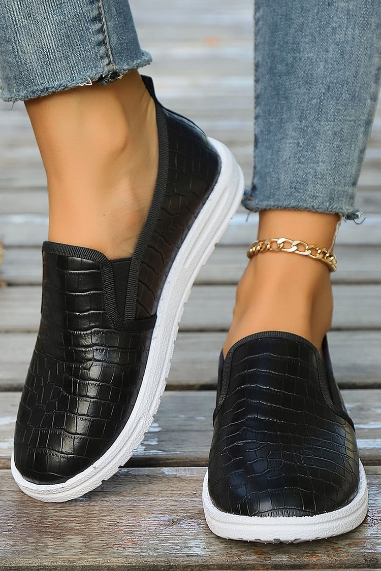 Ella | Damer Avslappnade Croco Slip-On Sneakers
