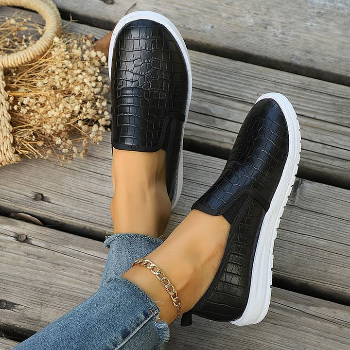 Ella | Damer Avslappnade Croco Slip-On Sneakers