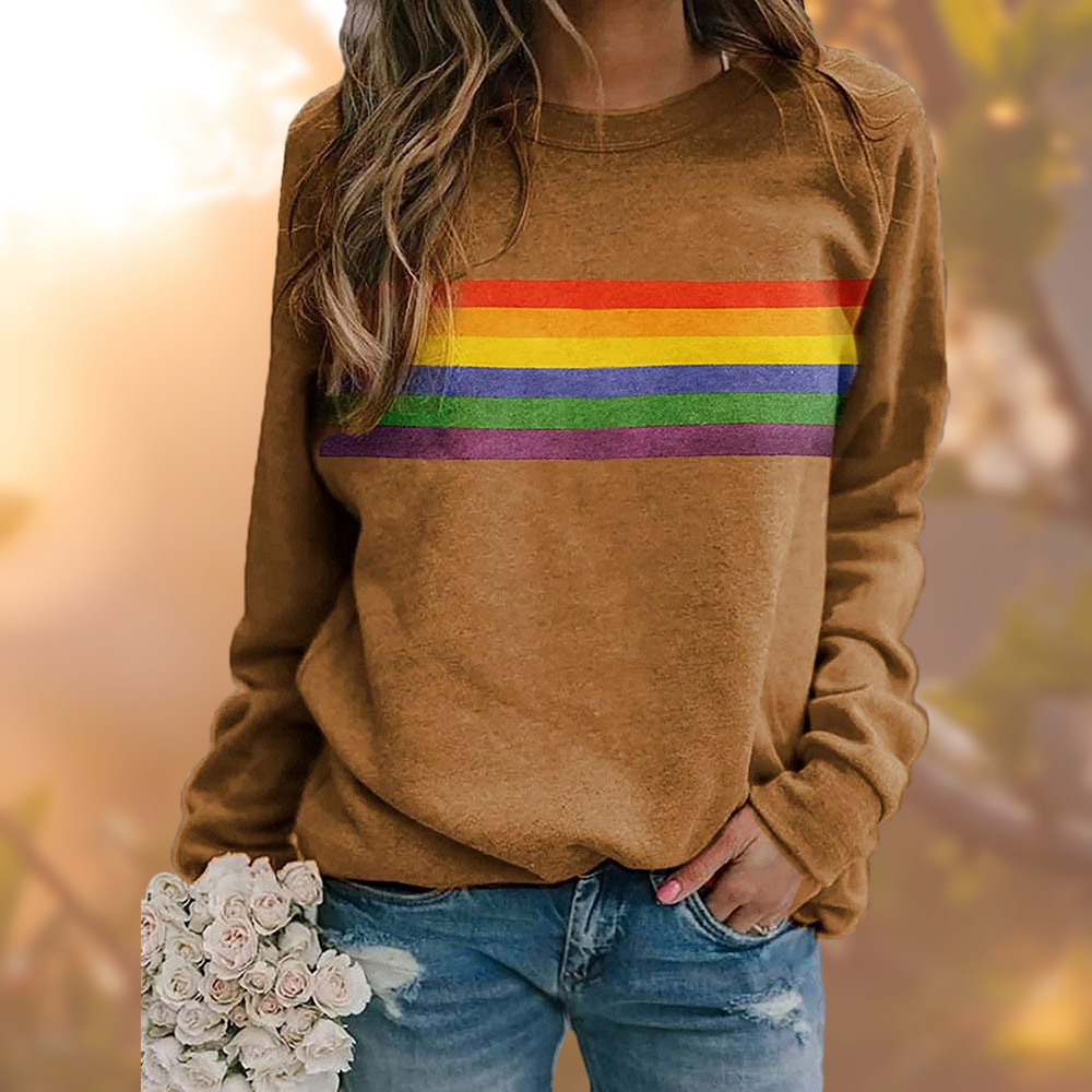 Evelina | Dam Avslappnad Fit Rainbow Sweatshirt