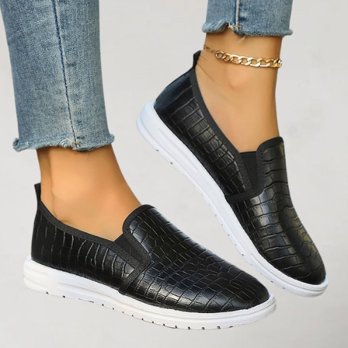 Ella | Damer Avslappnade Croco Slip-On Sneakers