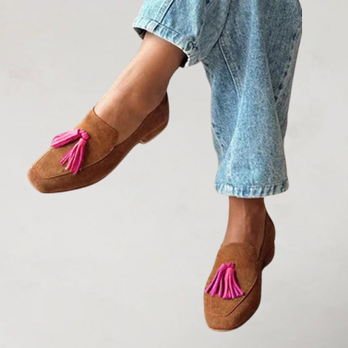 Ellen | Damer Moderna Slip-On Loafers med Tofsar