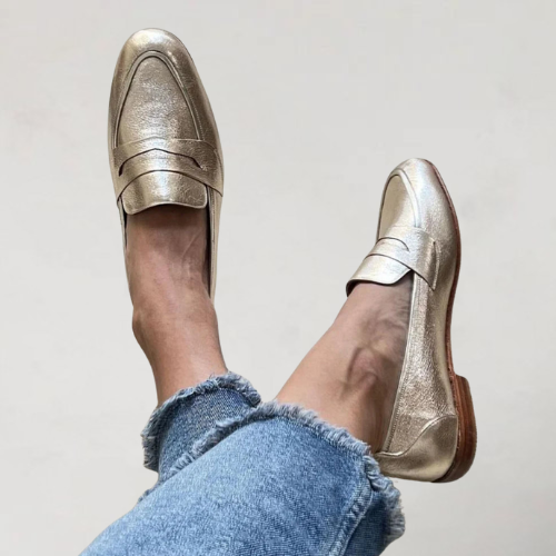 Elsa | Damer Klassiska Metalliska Loafers för Moderna Outfits