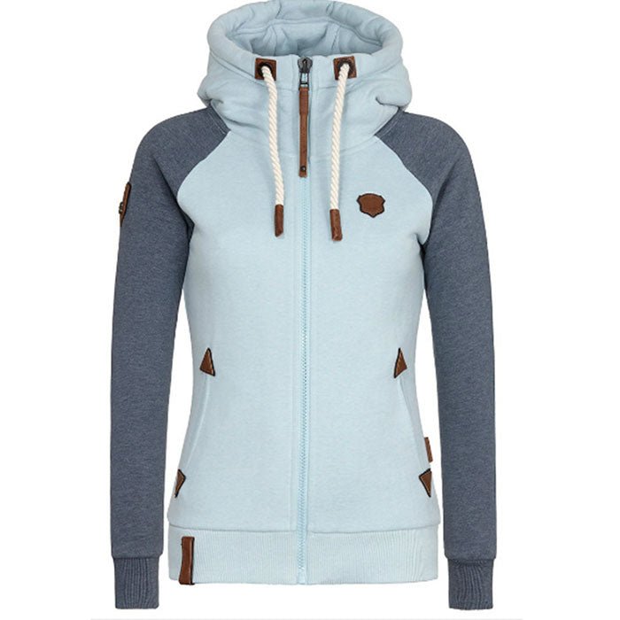 Erica | Damer Avslappnad Zip Hoodie med Fickor