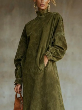 Diana | Damer Lös Passform Frans Midiklänning